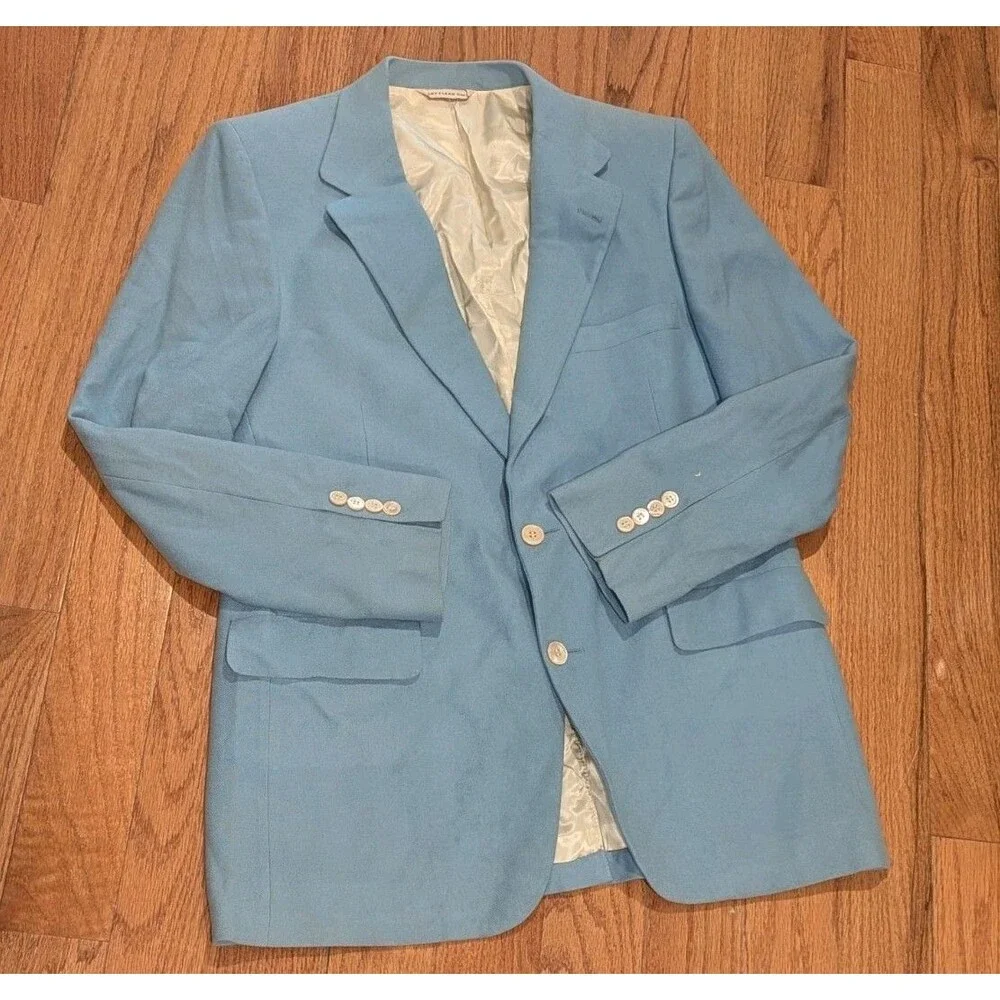 Vintage Countess Mara 44R‎ Blue Sports Coat Blazer Old Money Preppy Nautical USA